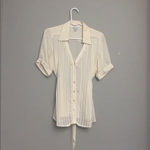 Off-white silk maternity blouse